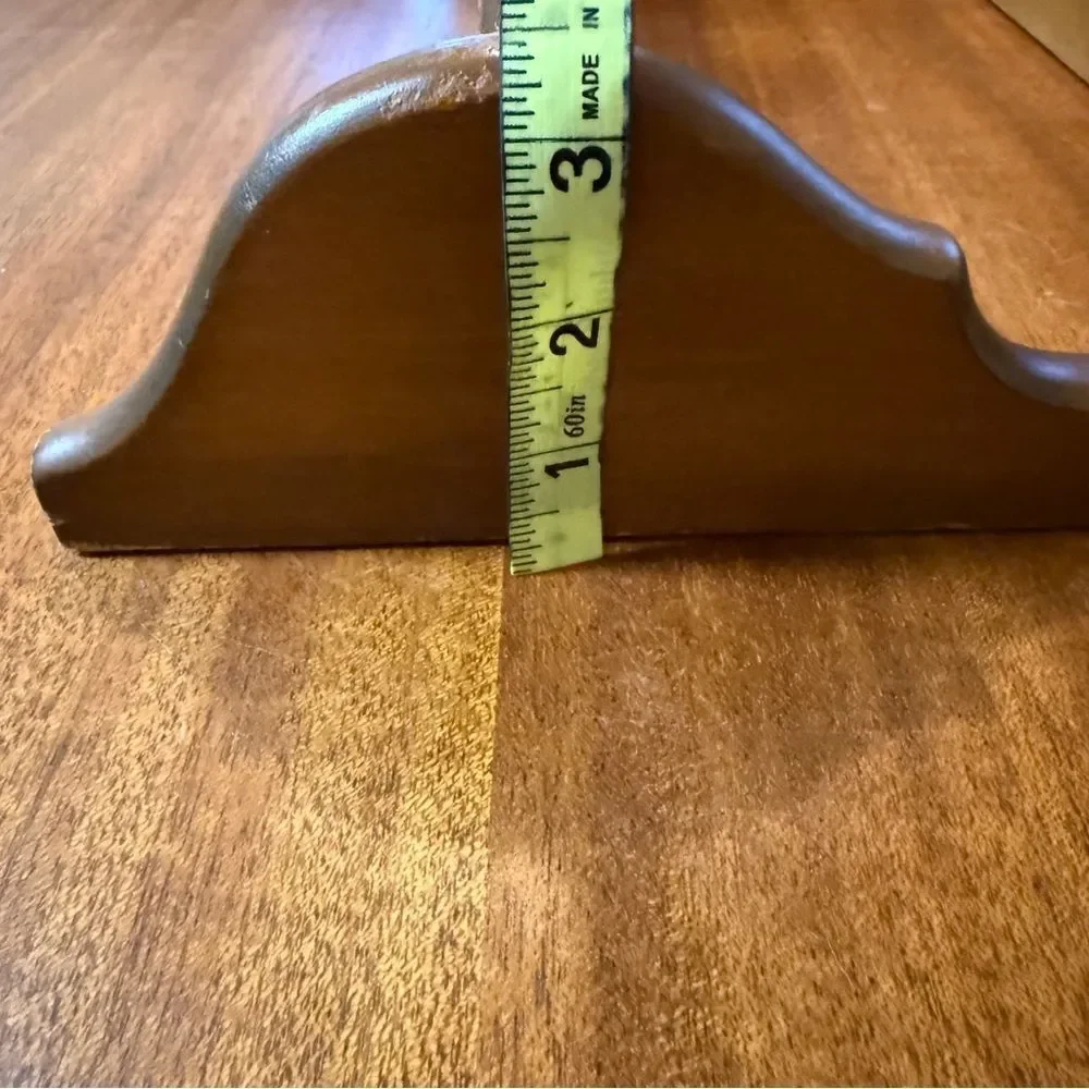 Vintage Wood Wall Plate Display Shelf Rack in Brown Classic Home Decor